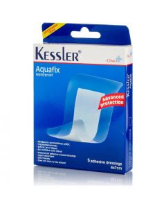 Kessler Clinica Aquafix Αδιάβροχες Αυτοκόλλητες Γάζες 6cmx7cm, 5τμχ