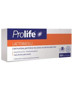Prolife Lactobacilli Συμπλήρωμα Διατροφής με Προβιοτικά, Πρεβιοτικά & Βιταμίνες Β, 7 x 8ml