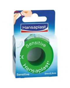 Hansaplast Αυτοκόλλητη Επιδεσμική Ταινία Sensitive Υποαλλεργική 2,50cm x 5m, 1τμχ