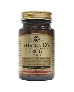 Solgar Vitamin D3 1000IU (25μg), 100chew. tabs