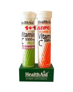 Health Aid Vitamin C 1000mg Plus Echinacea, 20 eff.tabs &Δώρο Vitamin C 1000mg, 20eff.tabs