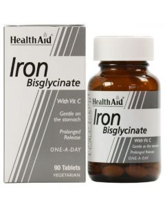 Health Aid Iron Bisglycinate with Vit C Σίδηρος Δισγλυκινικός 30mg με Βιταμίνη C, 90 tabs