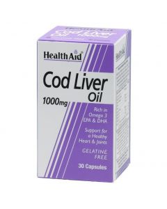 Health Aid Cod Liver Oil 1000mg, 30 Vegeterian Caps