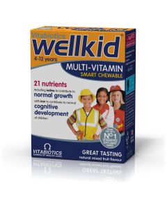 Vitabiotics Wellkid, Πολυβιταμίνη Ειδικά Σχεδιασμένη για Παιδιά 4-12 ετών 30 Μασώμενα Δισκία