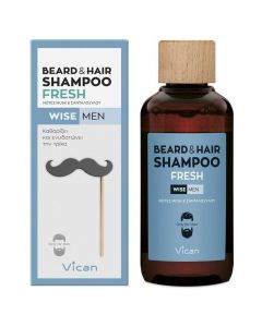 Vican Wise Men Beard & Hair Shampoo Fresh Σαμπουάν για τα Mαλλιά και τη Γενειάδα 200ml