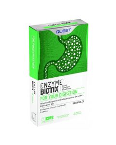 Quest Enzyme Biotix Συμπλήρωμα Διατροφης με 6 Πεπτικά Ένζυμα και Προβιοτικά, 30caps
