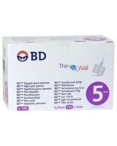 BD Thin Wall Βελόνες Ινσουλίνης 31G x 5mm, 100τμχ