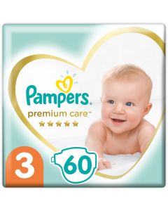 Pampers Premium Care Πάνες Jumbo Pack Νο3 (6-10kg), 60τμχ