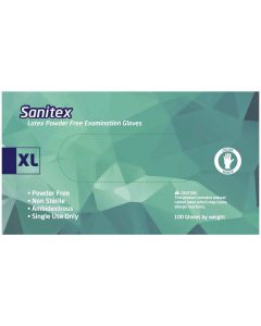 Sanitex Γάντια Εξεταστικά Λάτεξ Λευκά χωρίς Πούδρα Extra Large, 100τμχ