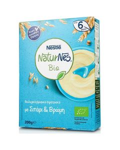 Nestle Naturnes Bio, Βιολογικά Βρεφικά Δημητριακά με Σιτάρι & Βρώμη, 200gr