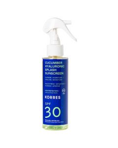 Korres Cucumber & Hyaluronic Splash Sunscreen SPF30, Αντιηλιακό Αγγούρι & Υαλουρονικό με Υψηλή Προστασία για Πρόσωπο & Σώμα, 150ml