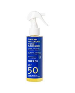 Korres Ginseng & Hyaluronic Splash Sunscreen SPF50, Αντηλιακό Ginseng & Υαλουρονικό με Υψηλή Προστασία για Πρόσωπο & Σώμα, 150ml