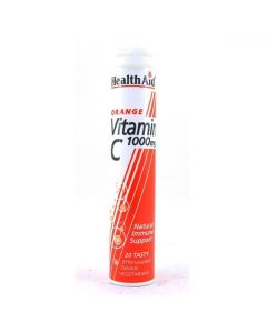 Health Aid Vitamin C 1000mg Αναβράζουσα Βιταμίνη C με γεύση πορτοκάλι, 20eff.tabs