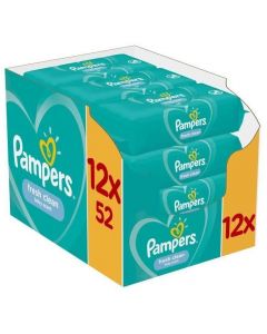 Pampers Fresh Clean Wipes, 12x52τμχ