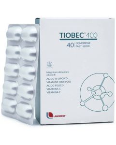 Tiobec 400mg Συμπλήρωμα Διατροφής για το οξειδωτικό στρες & το νευρικό σύστημα, 40caps