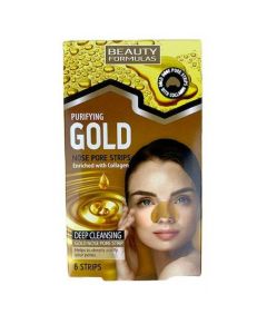 Beauty Formulas Purifying Gold Nose Pore Strips, 6τμχ