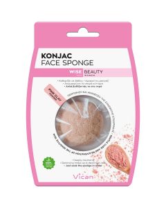 Vican Wise Beauty Konjac Face Sponge Pink Clay Powder, 1τμχ
