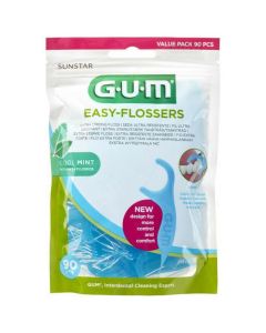 Gum Easy-Flossers 890 Οδοντικό Νήμα Cool Mint Waxed, 90 τμχ