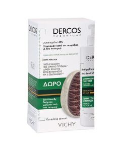 Vichy Dercos Promo Anti-Dandruff Shampoo για Ξηρά Μαλλιά, 390ml & Δώρο Eco-Friendly Βούρτσα Μαλλιών