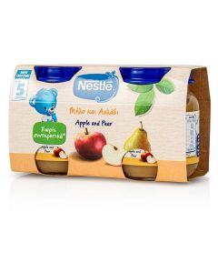 Nestle Παιδική Τροφή με Μήλο και Αχλάδι 5m+, 2x125g