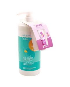 Helenvita Promo Baby All Over Cleanser Υγρό Καθαρισμού Σώματος & Μαλλιών, 1lt & Nappy Rash Cream Κρέμα για Συγκάματα, 20gr