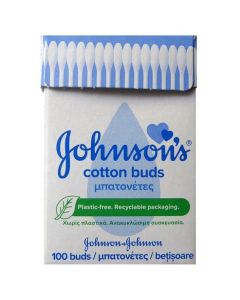 Johnson's Cotton Buds Μπατονέτες σε Ανακυκλώσιμη Συσκευασία, 100τεμ