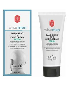 Vican Wise Men Bald Head 3in1 Care Cream Fresh Αντιηλιακή, Καταπραϋντική & Προστατευτική Κρέμα για το Δέρμα της Κεφαλής SPF20, 100ml