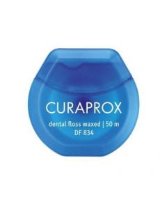 Curaprox DF 834 Dental Floss Waxed Οδοντικό Νήμα Κηρωμένο Μέντα, 50m