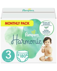 Pampers Monthly Pack Harmonie Πάνες από Βαμβάκι No 3 (6-10kg), 180τεμ