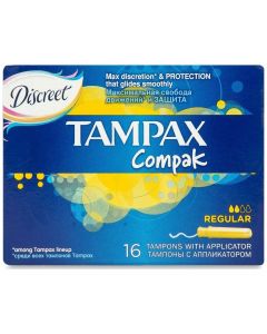 Tampax Compak Regular Ταμπόν Με Απλικατέρ Για Κανονική Ροή, 16τμχ