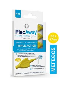 Plac Away Triple Action 0.7mm ISO 4 Κίτρινα, 6τμχ