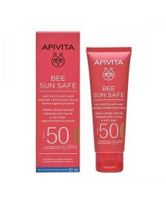 Apivita Bee Sun Safe Anti-Spot & Anti-Age Defence Tinted Face Cream with Marine Algae & Propolis SPF50 Golden, 50ml