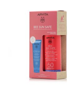 Apivita Bee Sun Safe Hydra Melting Ultra Light Face & Body Spray Spf50, 200ml & After Sun Face & Body Gel-Cream, 100ml