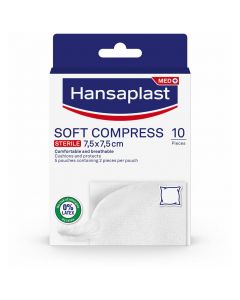 Hansaplast Soft Compress, 7,5x7,5cm, 10τμχ