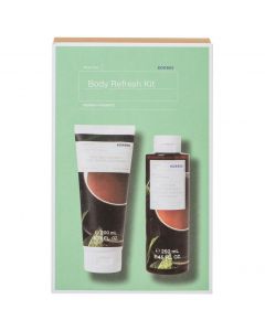 Korres Promo Mint Tea Body Refresh Kit Renewing Cleanser, 250ml & Body Smoothing Milk, 200ml