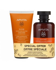 Apivita Shine and Revitalizing Shampoo, 250ml & Δώρο Shine and Revitalizing Conditioner, 150ml
