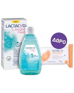 Lactacyd Oxygen Fresh Wash, 200ml & Intimate Wipes, 15τμχ