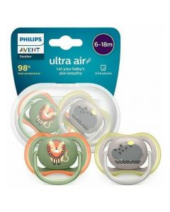 Philips Avent Ultra Air Ορθοδοντική Πιπίλα Σιλικόνης Για Αγόρι 6-18m, 2τμχ