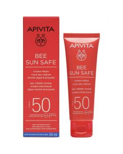 Apivita Bee Sun Safe Hydra Fresh Face Gel-Cream With Marine Algae & Propolis Spf50, Light Texture, 50ml