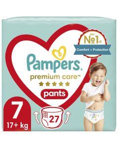 Pampers Premium Care Pants Πάνες Βρακάκι No. 7 για 17+kg, 27τμχ