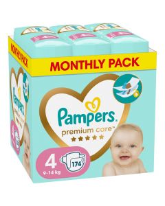 Pampers Premium Care Monthly Pack No.4 (9-14kg) Βρεφικές Πάνες, 174τεμ