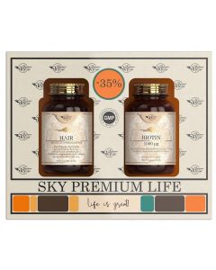 Sky Premium Life Biotin 1000μg, 60caps & Hair Advanced Formulation, 60caps