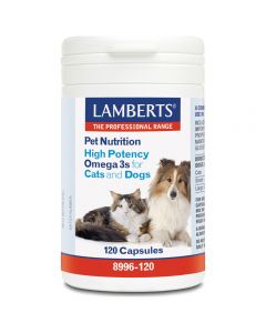 Lamberts Pet Nutrition High Potency Omega 3s for Cats & Dogs, 120caps
