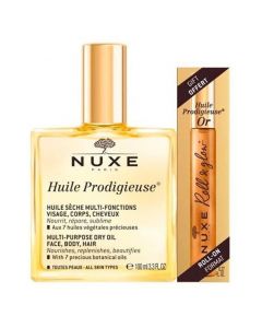 Nuxe Promo Huile Prodigieuse Multi-Purpose Dry Oil, 100ml & Δώρο Or Roll & Glow Roll-On, 8ml