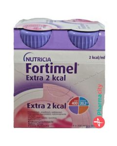 Nutricia Fortimel Extra 2 Kcal Strawberry, (4 x 200ml) - Υπερπρωτεϊνικό Ρόφημα, Φράουλα