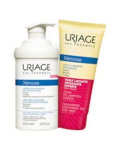 Uriage Promo Eau Thermale Xemose Lipid-Replenishing Anti-Irritation Cream, 400ml & Xemose Cleansing Soothing Oil, 200ml