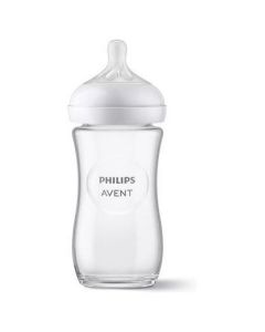 Philips Avent Γυάλινο Μπιμπερό Natural Response με Θηλή Σιλικόνης 240ml για 1+ μηνών