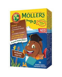 Moller's Omega 3 Μουρουνέλαιο ζελεδάκια Cola, 36 caps