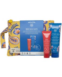 Apivita Promo Bee Sun Safe Hydra Sensitive Soothing Face Cream Spf50+, 50ml & Δώρο After Sun Cool & Sooth Gel-Cream Travel Size, 100ml & Νεσεσέρ, 1 Τεμάχιο