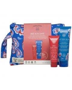 Apivita Promo Bee Sun Safe Hydra Fresh Face Gel-Cream Spf50, Light Texture, 50ml & Δώρο After Sun Cool & Sooth Gel-Cream Travel Size, 100ml & Νεσεσέρ, 1 Τμχ
